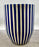 Art Deco Style Blue & White Resin Cylindrical Side, End Table or Stool