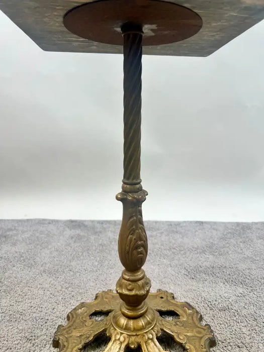 Art Nouveau Marble Top and Brass Smoking or Side Table