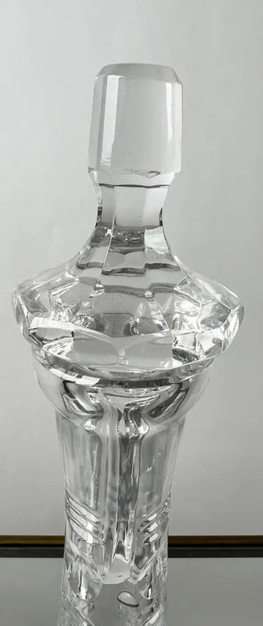 Classic European Cut Crystal Decanter with Faceted Stopper, 14″ H