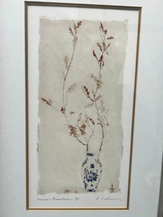 Amy Melious Leaves and Branches Series – Set of Four Signed Botanical Prints 1980s's