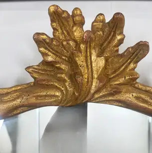 Hollywood Regency Style Maitland Smith Gilt Oak Leaves Rectangular Wall Mirror
