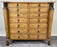 Kreiss Federal Style Beige Shagreen Apothecary Cabinet with Bronze Design