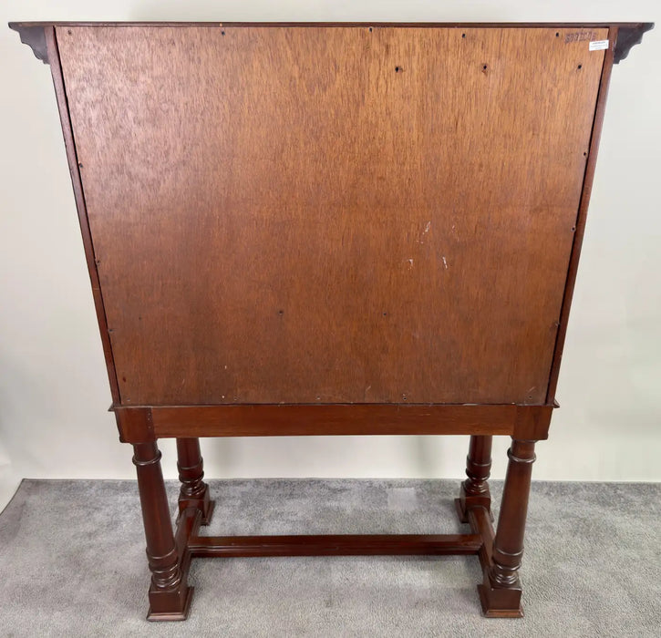 Traditional Style Mahogany Wine Bar Secretary Cabinet by South Cone Trading Co