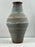 Vintage Handmade Pottery Vase with Blue & Earth-Tone Swirl Glaze