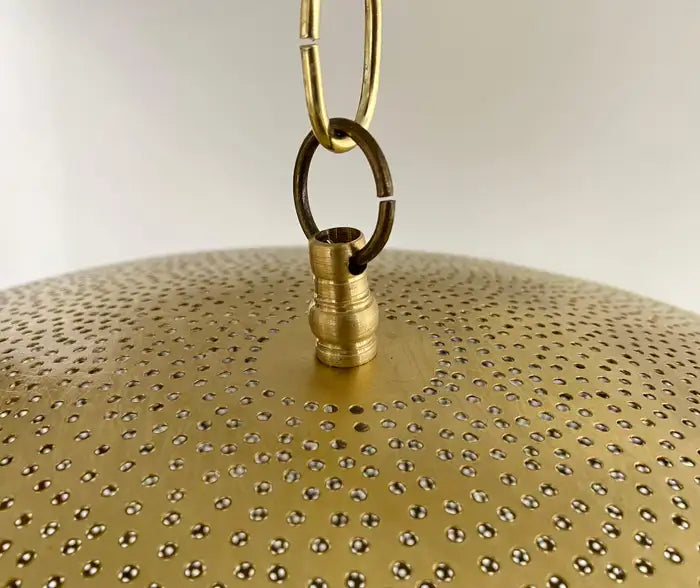 Mid-Century Modern Style Oval Spaceship Brass Pendant or Lantern