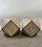 Art Deco Style Brown & White Sculptural Resin & Walnut Side or End Table, a Pair