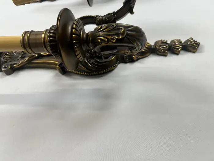 French Louis XVI Revival Style Patinated Bronze Wall Sconce Two Arms, a Pair