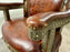 Portuguese Colonial Style Leather & Filigree Design Throne Chair