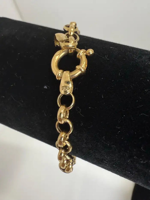 Tiffany-Style 18K Gold Heart Charm Bracelet