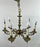 French Louis XVI Revival Style Brass Chandelier - 6 Arms
