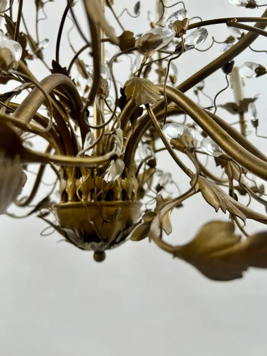 Maison Bagues Style French Foliate Design Chandelier in Bronzed Metal - 12 Arms