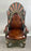 Portuguese Colonial Style Leather & Filigree Design Throne Chair