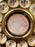 Vintage French Style Brass Rotary Telephone with Ornate Repoussé Cream Enamel Base