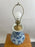 Oriental Chinese Ming Dynasty Style Blue & White Table Lamp w Org Shades, A pair