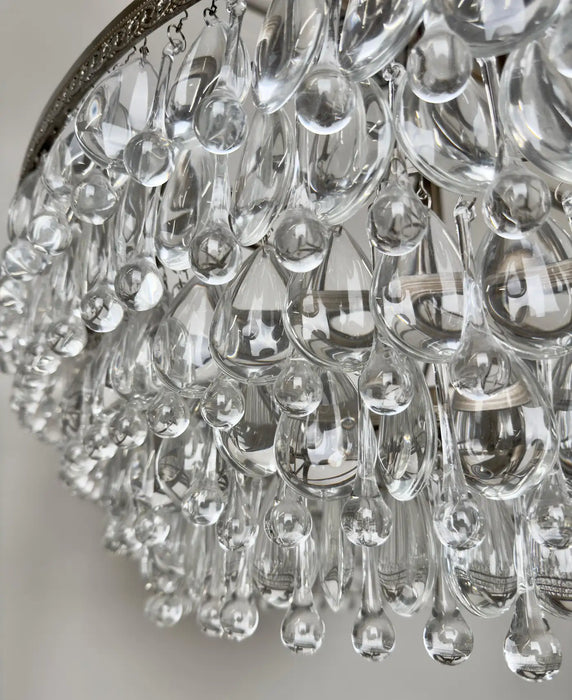 Hollywood Regency Style Circular Cascade Design Crystal Chandelier