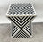 Art Deco Style Black & White Resin Sculptural Side, End Table or Stool, a Pair