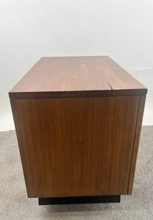 Rustic Contemporary Brazilian Pine Nightstand w/ Hidden Organizer Tray, a Pair