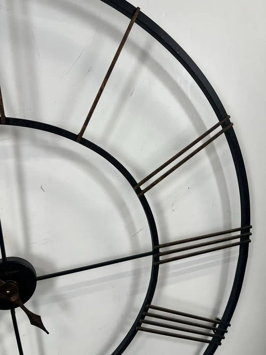 Vintage Industrial Howard Miller "Postema" 49" Oversized Wrought-Iron Wall Clock