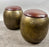 Mid-Century Modern Style Bronze Ottoman or Stool with Leather Top, a Pair