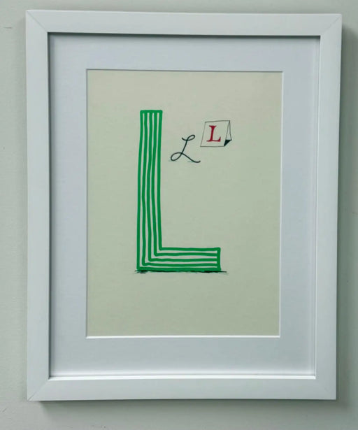 David Hockney — Letter L from Hockney’s Alphabet, 1991 - Lithograph, Framed 1991
