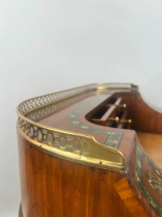 English Regency Carlton House Style Lady Desk & Cane Chair by Maitland Smith