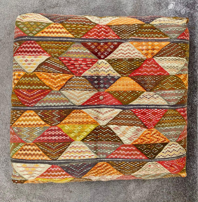 Large Bohemian Vintage Tribal Moroccan Handmade Floor Cushions, Poof or Pillow