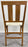 Mid Century Modern White Faux Leather and Carved Walnut Folding Chair, Set of 4