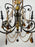 French Rococo Revival Bronzed Chandelier with Amber Glass Drops, 6 Arms