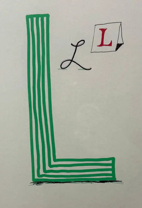 David Hockney — Letter L from Hockney’s Alphabet, 1991 - Lithograph, Framed 1991