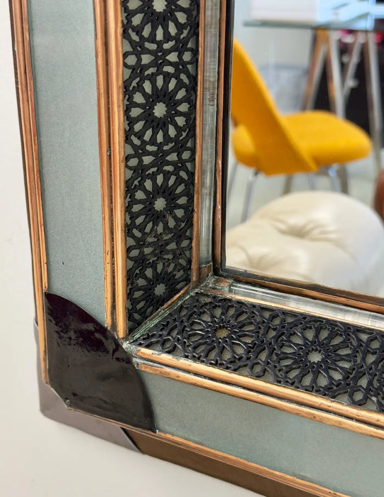 Lighted Art Deco Moroccan Style Vanity Mirror or Wall Mirror