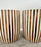 Art Deco Style Brown & White Cylindrical Walnut Resin End Table or Stool, a Pair