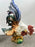 Vintage Hand-Painted Italian Majolica Ceramic Fighting Rooster Sculpture, a Pair 1980's