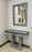 Art Deco Style Black & White Resin in Diamond design Mirror & Console, Set of 2