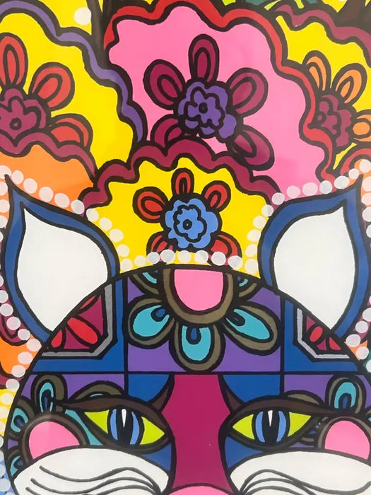 Mara Lynn Abboud Calico Cats Screenprint Artist Proof , Signed & Framed 1990's