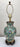 Frederick Copper Chinoiserie Floral Design Green Porcelain Table Lamp, a Pair