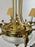 French Empire Style Brass & Etched Cut Glass Center Globe Chandelier - 6 Arms