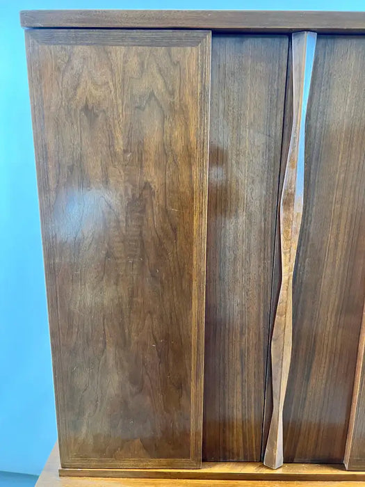 Mid-Century Modern American of Martinsville Walnut High Boy Dresser or Armoire