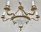 French Empire Style Ormolu Bronze Chandelier with Cut Crystal Bowl, 6 Arms