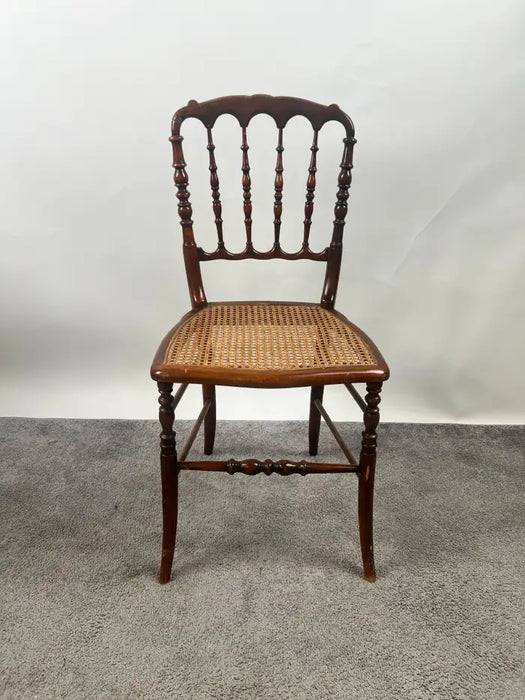 English Regency Carlton House Style Lady Desk & Cane Chair by Maitland Smith