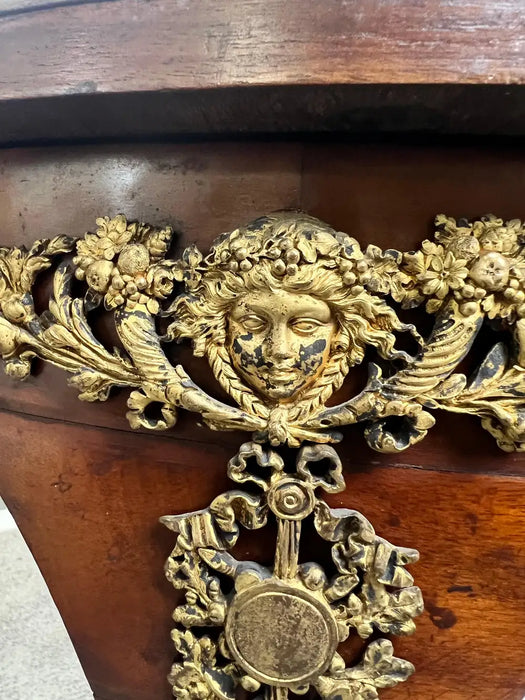 19th C French Louis XVI Mahogany & Bronze w Sèvres Style Portraits Salon Table