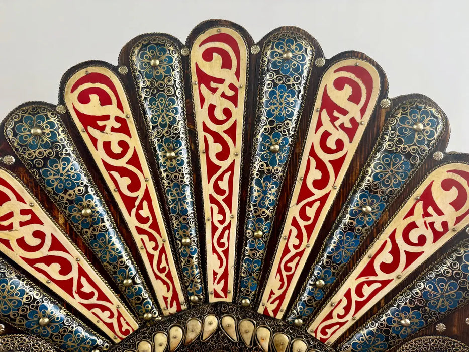 Portuguese Colonial Style Leather & Filigree Design Throne Chair