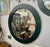 A Set of Three Resin  Mid Century Modern Green and Black Mirrors