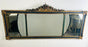 French Rococo Revival w Art Deco Flair Gilt & Ebony Three-Panel Mantel Mirror