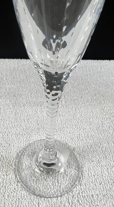 Faberge Atelier Bristol Crystal 10 inch Champagne Flutes, a Set of 2