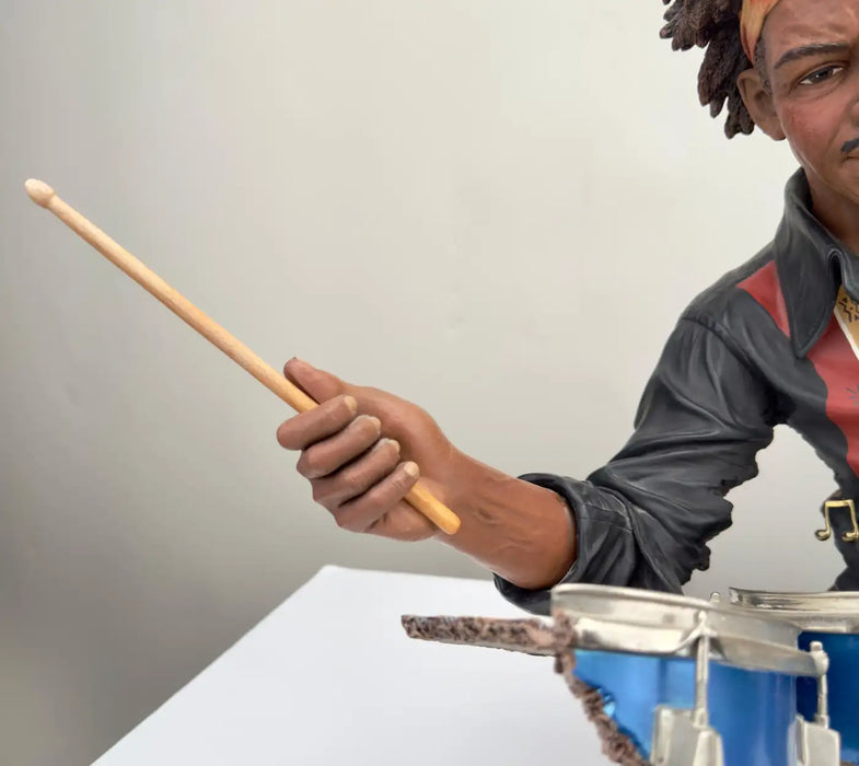 Willitts Designs International The Drummer Cast Resin Sculpture, Signed