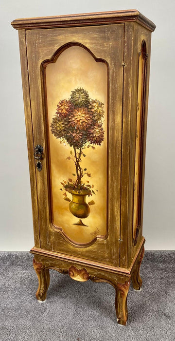 French Provincial Hand painted One Door End Table or Nightstand