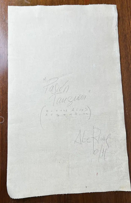 Figurative Oil on Canvas Painting Titled " Pasion Tanguera " Hand Signed Dated 2011