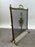 Antique French Art Nouveau Brass Firescreen with Floral & Ribbon Bouquet