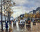 Impressionist Paris Street Scene Oil Painting, Signed, in Ornate Gilt Frame 1970's