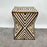 Art Deco Style Sculptural White & walnut Resin Side or End Table, a Pair